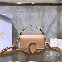 Chloe女包 克洛伊經典C bag小牛皮拼接麂皮包包 Chole手提肩背斜挎包  jjh1213