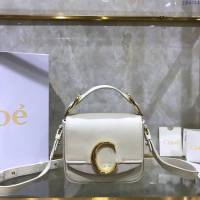 Chloe女包 克洛伊經典C bag小牛皮拼接麂皮包包 Chole手提肩背斜挎包  jjh1214