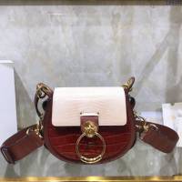 Chloe女包 克洛伊經典Tess鱷魚紋蜥蜴紋圓環小號手袋 Chole肩背斜挎包  jjh1291