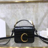 Chloe女包 克洛伊經典C Bag鱷魚壓紋手袋 Chole手提肩背斜挎包  jjh1362