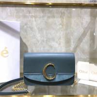 Chloe女包 克洛伊經典C鏈麂皮拼牛皮單肩包 Chole肩背斜挎包  jjh1369