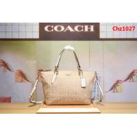 COACH蔻馳 36625 小號 經典款 帆布拼皮餃子包 真皮提手 可手提斜背  Chz1027