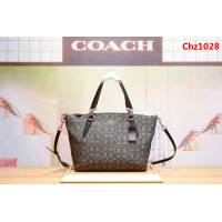 COACH蔻馳 36625 小號 經典款 帆布拼皮餃子包 真皮提手 可手提斜背  Chz1028