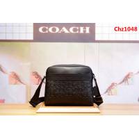 COACH蔻馳 F28455 專櫃最新款 方形潮流男士單肩 斜挎包 壓C浮雕牛皮小方包  Chz1048