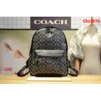 COACH蔻馳 專櫃原單 COACH 荔枝紋 男女款 時尚印花雙肩背包 F71973  Chz1076