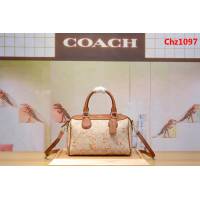 COACH蔻馳 新款29631 波士頓枕頭包 C紋印花 絢麗多彩 夏季必備款  Chz1097