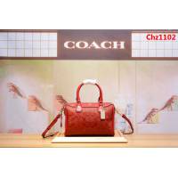 COACH蔻馳 C家新款 11920 漆皮壓花枕頭包 容量大 可單肩斜挎  Chz1102