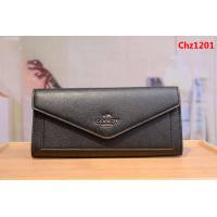 COACH蔻馳 原單內碼頭層牛皮 57715 新款 信封女士錢包  Chz1201