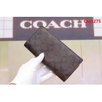 COACH蔻馳 75013 經典PVC印花對折長款錢包 男款錢包  Chz1275
