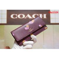 COACH蔻馳 53747# 女士信封錢包 卡位/零錢位齊全 時尚按扣  Chz1324