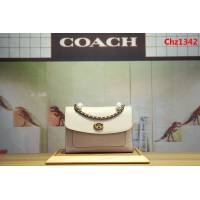 COACH蔻馳 26851 新款拼色 鏈條 光面羊皮 單肩斜挎女包  Chz1342