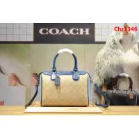 COACH蔻馳 專櫃原單 頭層牛皮 F57495 經典波士頓系列 枕頭包 手提 單肩斜挎  Chz1346