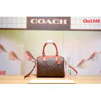 COACH蔻馳 專櫃原單 頭層牛皮 F57495 經典波士頓系列 枕頭包 手提 單肩斜挎  Chz1348