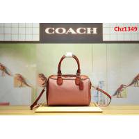 COACH蔻馳 57498 經典PVC配牛皮 波斯頓枕頭包 可手提單肩斜跨  Chz1349