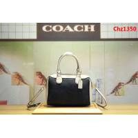 COACH蔻馳 57498 經典PVC配牛皮 波斯頓枕頭包 可手提單肩斜跨  Chz1350