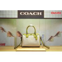 COACH蔻馳 57498 經典PVC配牛皮 波斯頓枕頭包 可手提單肩斜跨  Chz1351