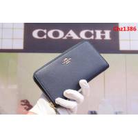 COACH蔻馳 原單 2017新款 57713 最新皮紋顆粒紋牛皮女士拉鏈錢包  Chz1386