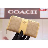 COACH蔻馳 原單 Fa52859 pvc配皮 經典logo 專櫃新款 馬車標拼色 長款拉鏈錢包 outlets款  Chz1387