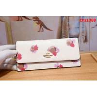 COACH蔻馳 53747# 女士信封錢包 簡單優雅 卡位/零錢位齊全 時尚按扣  Chz1388