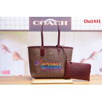 COACH蔻馳 新款 F31500 大字母雙面托特包 單肩手提女包  Chz1431