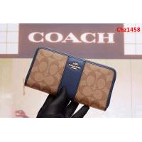 COACH蔻馳 原單 Fa52859 pvc配皮 專櫃新款 馬車標拼色 長款拉鏈錢包 outlets款  Chz1458