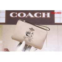 COACH蔻馳 原單級別 COACH 短款零錢包 頭層牛皮 拉鏈手包 64233  Chz1483