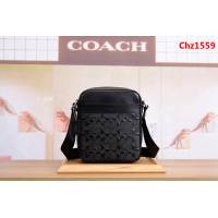 COACH蔻馳 原單 配頭層牛皮 721090 專櫃經典印花 男士單肩包  Chz1559