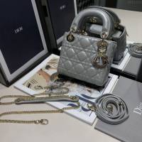 Dior女包 迪奧三格小羊皮鏈條戴妃包 Dior手提肩背斜挎包  dfk1630
