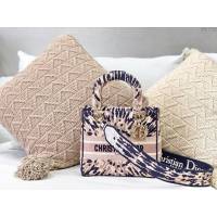 Dior女包 迪奧Lady D-Lite多色刺繡中號戴妃包 Dior手提肩背斜挎包  dfk1752