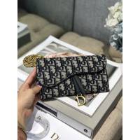 Dior女包 迪奧Saddle Oblique woc mini錢包 Dior肩背斜挎包  dfk1755