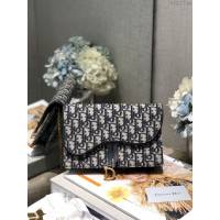 Dior女包 迪奧Saddle Oblique印花錢包卡包  dfk1756