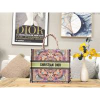 Dior女包 迪奧Book Tote多色花朵帆布托特包 Dior刺繡購物袋  dfk1769