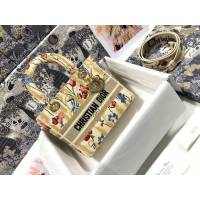 Dior女包 迪奧Lady D-Lite五格刺繡扶桑花手袋 Dior手提肩背斜挎包  dfk1810