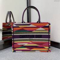 Dior女包 迪奧Book Tote彩虹小號托特包 Dior刺繡購物袋  dfk1820