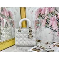 Dior女包 迪奧Lady羊皮白色戴妃包 Dior手提肩背斜挎包  dfk1845