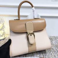 DELVAUX女包 頂級原單 德爾沃Brillant經典款 進口牛皮 德爾沃女手提包 DV0028三拼奶茶 女手腕包 單肩包 斜挎包  fcs1083