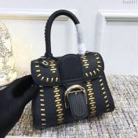 DELVAUX女包 比利時德爾沃 全球限量版 Tribal Stitch系列 德爾沃手拎包 GF0020黑色編織 小號女手腕包  fcs1117