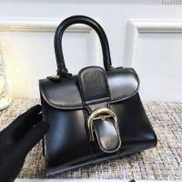 DELVAUX女包 德爾沃Brillant經典款 進口box牛皮 德爾沃女手提包 DV0020黑金 大號Delvaux單肩包  fcs1123