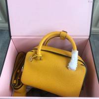 DELVAUX女包 Delvau單肩斜挎包 半手工Cool box 小號 德爾沃女手提包 手拎包 太陽黃  fcs1195
