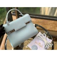 DELVAUX女包 比利時品牌 Tempete手袋 柔軟牛皮 德爾沃女手提包 中號手拎包 Delvaux單肩斜挎包 TP0028晴空藍  fcs1217
