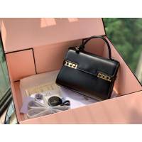 DELVAUX女包 比利時品牌 Tempete手袋 柔軟牛皮 德爾沃女手提包 Mini號手拎包 TP0020黑金  fcs1234
