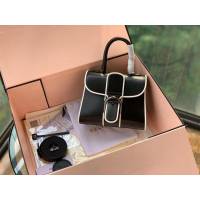 DELVAUX女包 經典款Brillant 原版Box牛皮手袋 德爾沃女手提包 DG0020 捆邊黑 Delvaux女單肩斜跨包  fcs1255