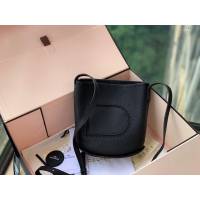 DELVAUX女包 Delvaux Pin春夏系列 進口牛皮 德爾沃女手提包 D00315 黑色 mini款 Delvaux女單肩包  fcs1368
