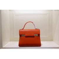 DELVAUX女包 Delvaux Tempete系列 原版牛皮 中號 德爾沃女手提包 手拎包 手腕包 TP0028橙紅色  fcs1403
