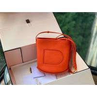 DELVAUX女包 Delvaux Pin春夏系列 進口牛皮 德爾沃女手提包 手拎包 D00315橙紅色mini  fcs1428