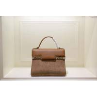 DELVAUX女包 限量版 比利時德爾沃Delvaux tempete系列 純手工製作 德爾沃女手提包 手腕包 TP0028拼色絨面焦糖  fcs1432