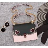FENDI芬迪 大號 Fendi 8809 2018春夏新款 情人節禮物KAN I LOGO牛皮手袋  fd1296