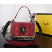 FENDI芬迪 獨家蛇紋編制系列 全新正方型Logo 手提肩背包 8806蛇紋系列  fd1658