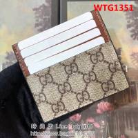 GUCCI古馳 原單 中性款 經典印花卡包名片夾 524787 啡PVC棕皮 WTG1351