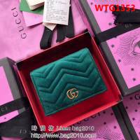 GUCCI古馳 歐洲正品原單 天鵝絨GG marmont小卡包 466492 綠色天鵝絨 WTG1353